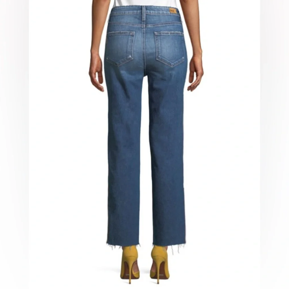 Paige Hoxton Straight Ankle Jeans in Indigo Cream size 28 - Picture 4 of 15